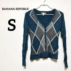 ✨️一点物‼️BANANA REPUBLIC 【S】 長袖 カーディガン 柄 秋 冬