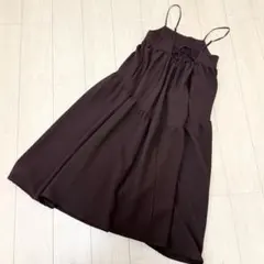 キャミワンピース ブラウン ロング丈