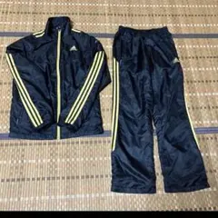 美品adidas CLIMAPROOF ジャージ上下セット S 黒/黄色ユニS