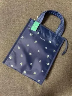 アフタヌーンティー 保冷バッグＳ　紺×小花柄のサムネイル