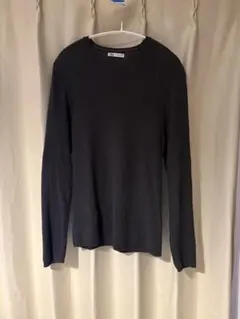 ZARA ザラ 長袖 リブニット カットソー セーター ダークグレー　S-Mのサムネイル