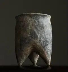 三井なる美 内紋灰陶鬲 約11.5㎝ 古代中国 土器】発掘土偶中国美術歴史 