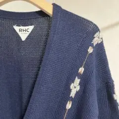 RHC Ron Herman ロングカーディガン 刺繍 ネイビー
