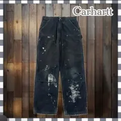 ナス紺フェード◎ USA製 Carharttペンキペインターパンツ B11PTL ナス紺フェード◎ USA製 Carharttペンキペインターパンツ B11PTL