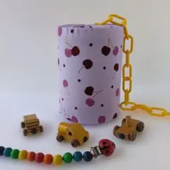 ぽっとん落としミルク缶カバーバープルさくらんぼ