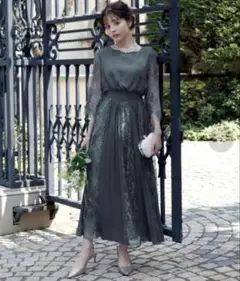 ad【美品】ガール ワンピース プリーツ ドレス 結婚式 オケージョン
