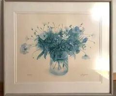 湯木慧 複製原画(青い花) サイン付き 湯木慧 複製原画(青い花) サイン付き - メルカリ
