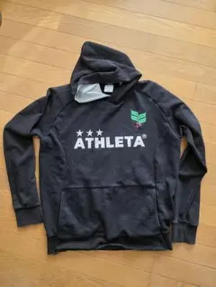 ATHLETA フード付きスウェットパーカー 黒