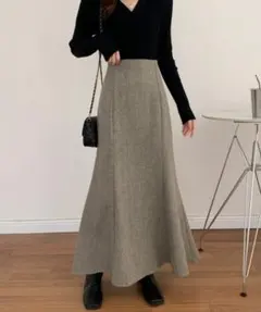 ABITOKYO ツイード マーメイドロングスカート グレー Mサイズ