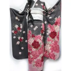 豪華♢振袖用 新品未使用□成人式□袋帯／白系 花柄 金花 前撮り
