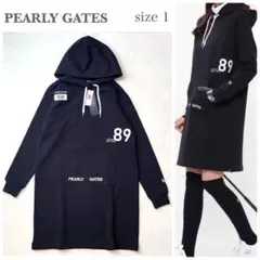 タグ付未使用✨ パーリーゲイツ ロングパーカー 89ロゴ ワンピース 黒 １