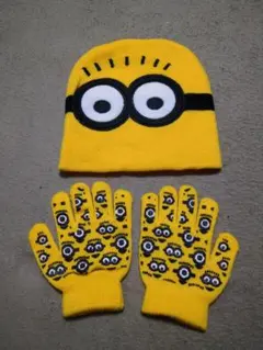 ミニオン 子供用ニット帽と手袋セット