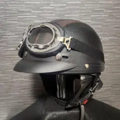 ヴィンテージタイプ ゴーグル付 ハーフヘルメット ＃D1415 - メルカリ