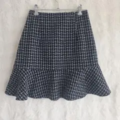 INGNI イング スカート ミニ ツイード フレア 黒白 上品 きれいめ