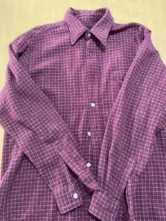 赤チェック　ネルシャツ　メンズ