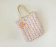 チャーム付き♡ ヌビバッグ　トートバッグ　イブル　30mmヌビ　ピンク　韓国のサムネイル
