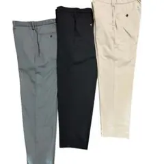 【夏用スリムフィット】メンズ スラックス パンツ 3本セットのサムネイル