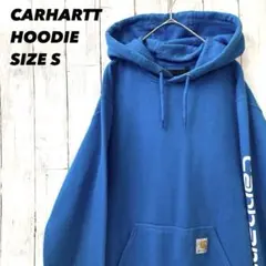 CARHARTT カーハート アームプリントスエットパーカー　S青　アメリカ古着