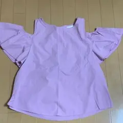 オフショルダー フレア袖 トップス ピンク