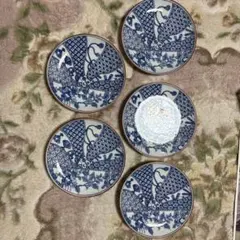 有田焼　青い花柄の皿 5枚セット