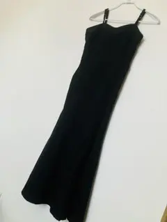 NICE CLAUP 黒のキャミソールロングワンピース