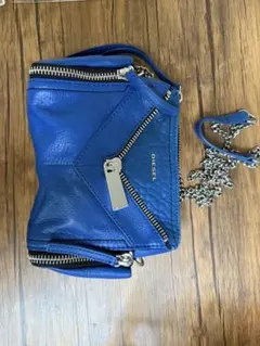 DIESEL 青 レザー ショルダーバッグ