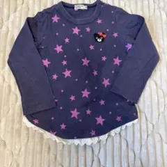 ネイビー 星柄 長袖カットソー