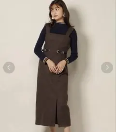 REDYAZEL ヘリンボーンバックレースアップジャンスカ