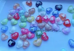 ♡ハートネイルパーツ♡ 推し・すきぴMIX 約50個❤︎夜光