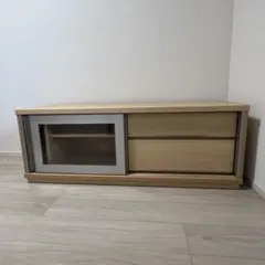 MUJI 無印良品 テレビ台 天然木 タモ ガラス テレビボード B260 - メルカリ