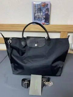 Longchamp 煙灰ブルー ネイビー系 2WAYトートバッグ L 軽量 - メルカリ