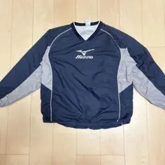 MIZUNO Vネック ナイロンプルオーバー　ネイビー グレーのサムネイル