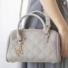 RANDA キルティング2WAYボストンバッグ グレー