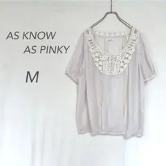 アズノゥアズピンキー/シフォンブラウス/M/オフホワイト/レース襟/シアーのサムネイル