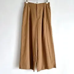 【極美品】7-IDconcept. ／ワイドパンツ／裏地あり／ベージュ／36