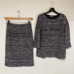 セオリーリュクス スカートスーツ 38 W66 ノーカラーニット