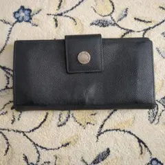 黒 レザー 長財布 ボタン式　BVLGARI