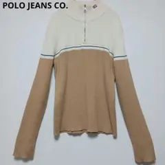 ​【希少】ポロジーンズ ラルフローレン ハーフジップ ニット L ゆるだぼ 刺繍