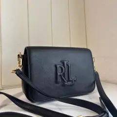 【美品】ローレンラルフローレン　ショルダーバッグ　ブラック　本革　RLLロゴ