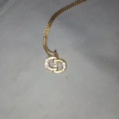 ChristianDior　美品　ネックレス　ゴールド　ラインストーン