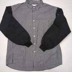 THE SHOP TK MA−1ジャケット袖のストライプシャツ