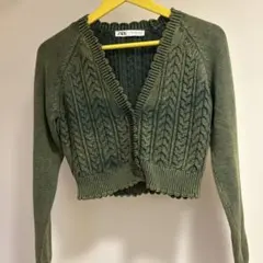 ZARA ケーブルニットカーディガン M