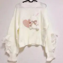 LIZLISA うさぎリボンニット