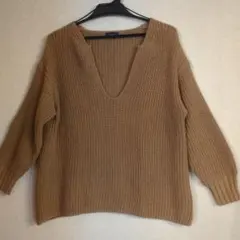 シップス　大人エレガントVネックコットンセーター　長袖