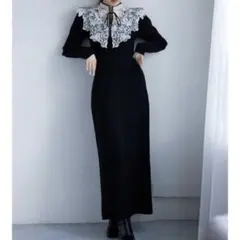 24AW SNIDEL エンブロイダリードッキング ワンピース