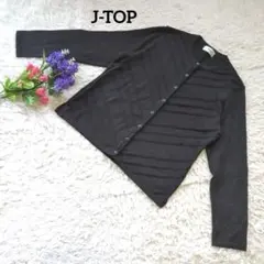 【wool100%】J-TOP【日本製】ブラックボタンカーディガンL