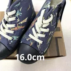 新品BREEZEキャンパス生地恐竜総柄キッズシューズスニーカー