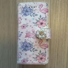 SANA DESIGN フラミンゴ柄手帳型ケース　iPhone 15 PRO