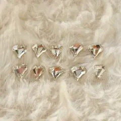 ネイルパーツ　クリア　ハート　10個　3D