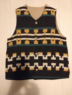 VISVIM KORA DOWN VEST NATIVE BLANKET